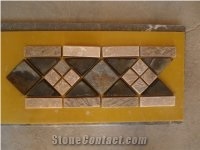 China Yellow Slate Skirting Border,Slate Mosaic Border