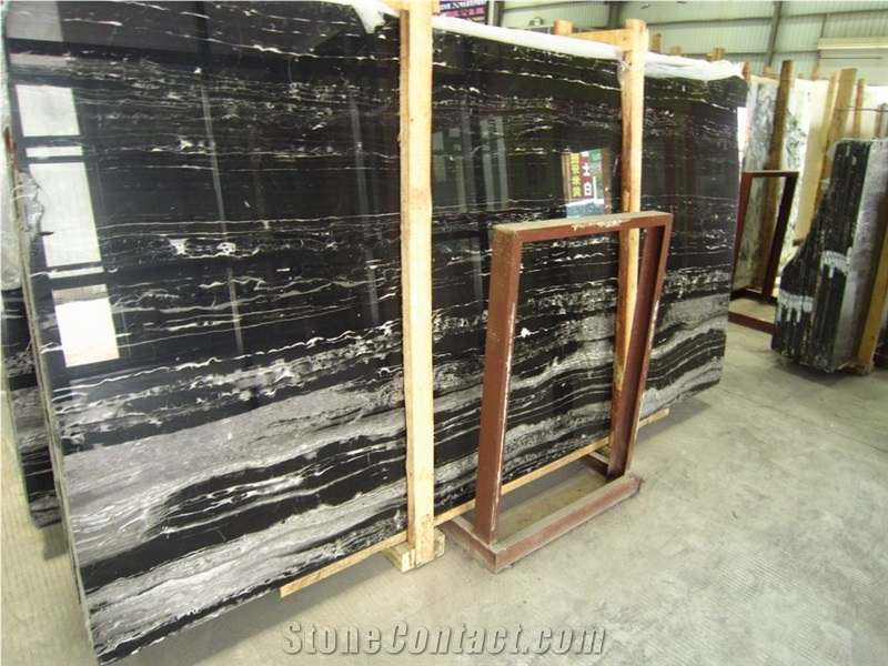 Potoro Silver Marble Countertop,Silver Dragon Black Marble Countertop