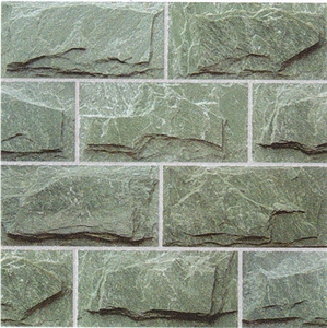 Mushroomed Wall Stone, Green Slate Mushroomed Wall Mushroomed Wall Stone, Green Slate Mushroomed Wall