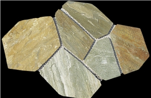 Net-pasted Flagstone, Beige Slate Flagstone Net-pasted Flagstone, Beige Slate Flagstone