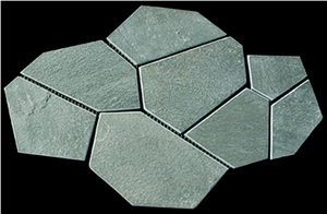 Net-pasted Flagstone, Green Slate Flagstone Net-pasted Flagstone, Green Slate Flagstone
