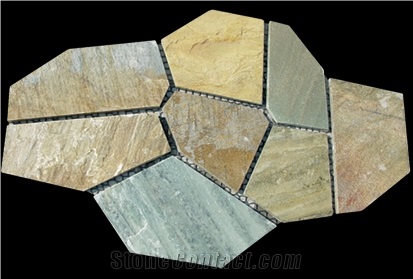 Net-pasted Flagstone, Beige Slate Flagstone