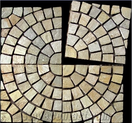 Net-pasted Slate Pavers, Beige Slate Pavers