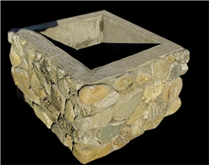 Hollow Pillar, Pebbles Yellow Sandstone Pier Caps, Quoins
