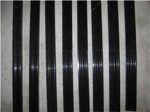 Black Marble Molding Stone Line, New Negro Marquina Black Marble Molding
