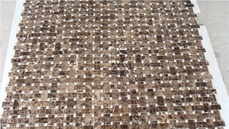 Dark Emperador Mosaic, Emperador Dark Brown Marble Mosaic