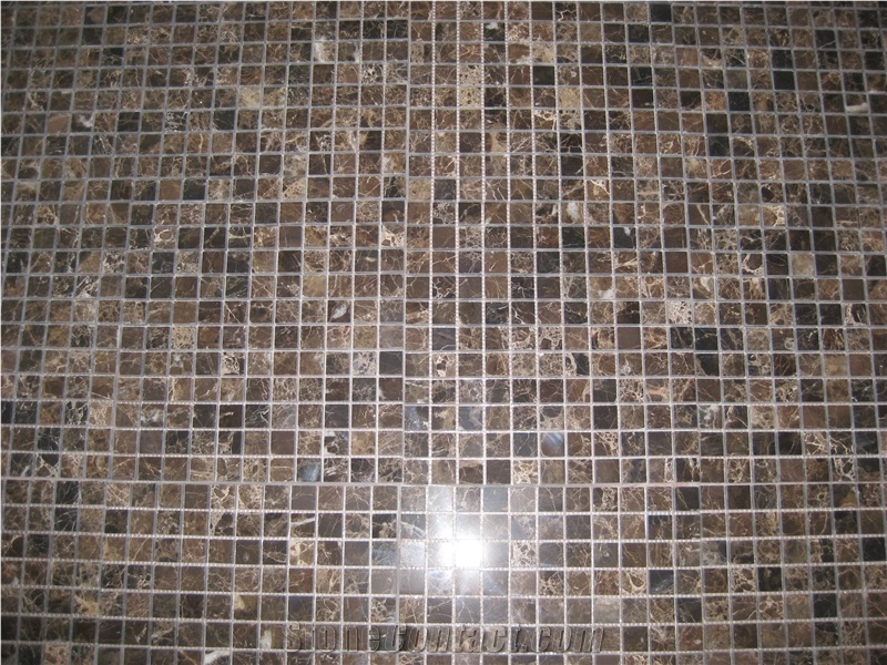 Dark Emperador Mosaic, Emperador Dark Brown Marble Mosaic