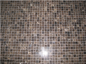 Dark Emperador Mosaic, Emperador Dark Brown Marble Mosaic