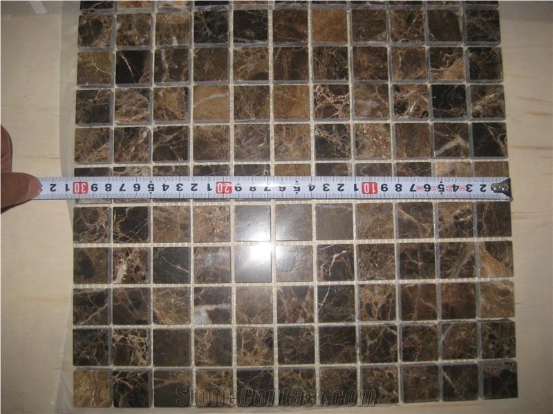 Dark Emperador Mosaic, Emperador Dark Brown Marble Mosaic
