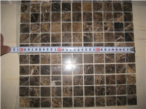 Dark Emperador Mosaic, Emperador Dark Brown Marble Mosaic