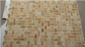 Golden Onyx Mosaic Honey Onyx Mosaic Tile, Golden Honey Yellow Onyx Mosaic