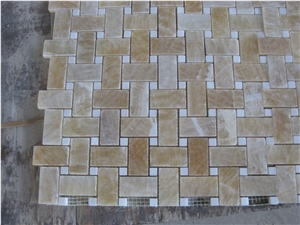 Golden Onyx Mosaic Honey Onyx Mosaic Tile, Golden Honey Yellow Onyx Mosaic