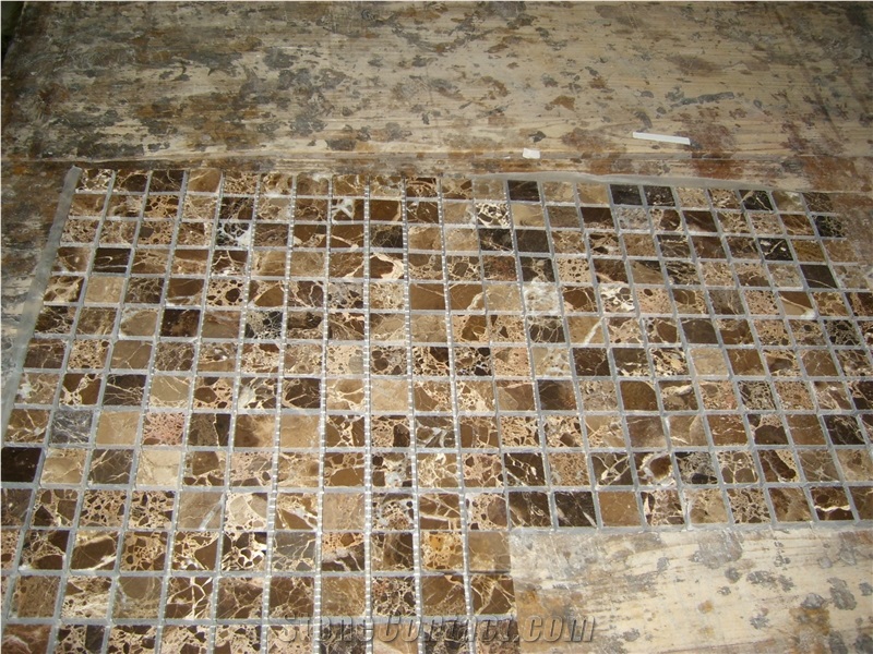 Marble Mosaic,Dark Emperador Brown Marble Mosaic