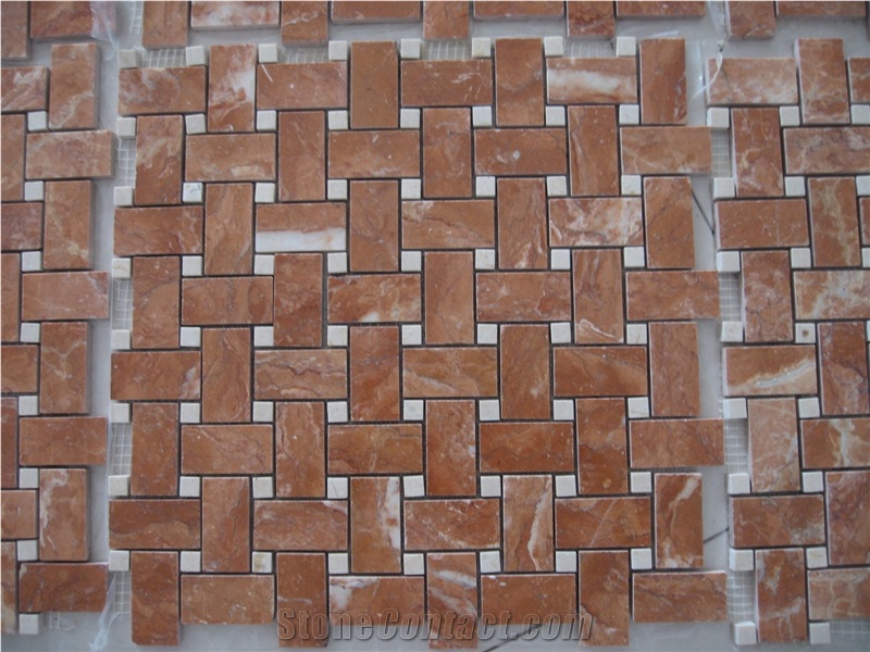 Red Mosaic Rojo Alicante Mosaic Tile, Rojo Alicante Red Marble Mosaic