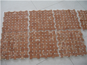 Rojo Alicante Mosaic Tile, Rojo Alicante Red Marble Mosaic