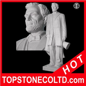 Abraham Lincoln Marble Statue, White Marble Statue Abraham Lincoln Marble Statue, White Marble Statue
