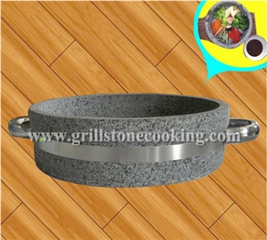 Eco Friendly Natural Stone Pot Korean Cooking Ware, Grey Granite Pots