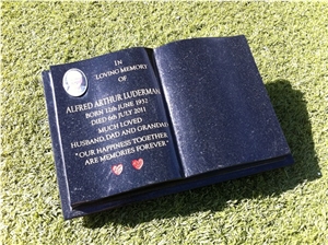 Black Granite Memorial Book, China Black Granite Slant Grave