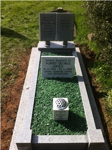 Full Kerb Stone Monument with Memorial Book, Grey Granite Monument