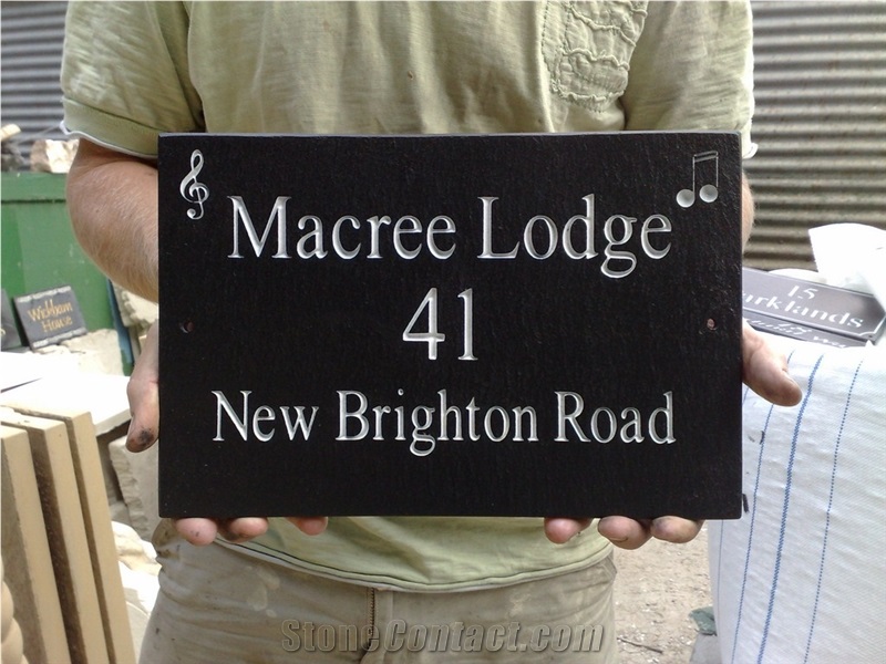 Riven Slate Sign, Welsh Black Slate Sign