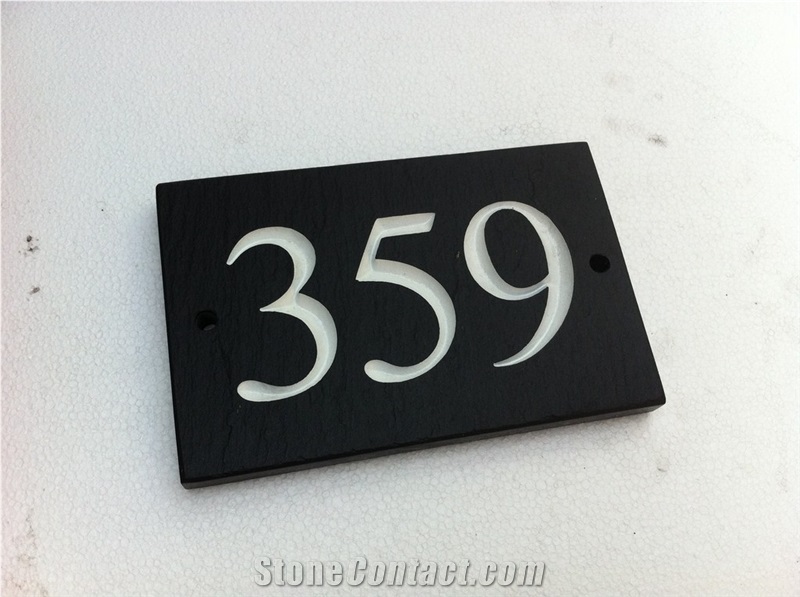Riven Slate Sign, Welsh Black Slate Sign