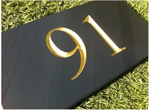 Welsh Blue Slate House Sign, Heather Blue Slate