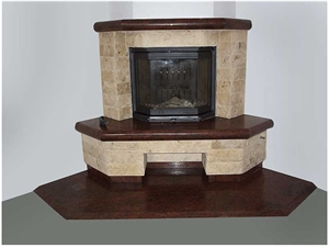 Denizli Beige Travertine Fireplaces