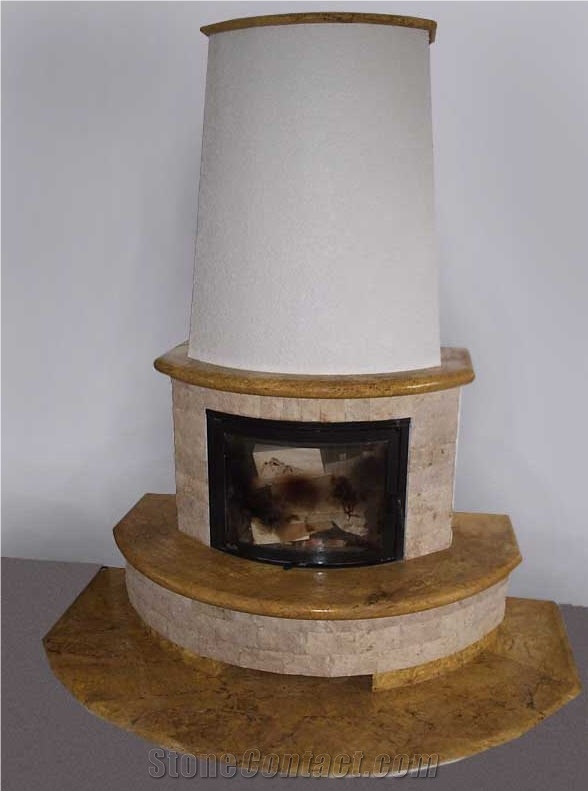 Denizli Beige Travertine Fireplaces