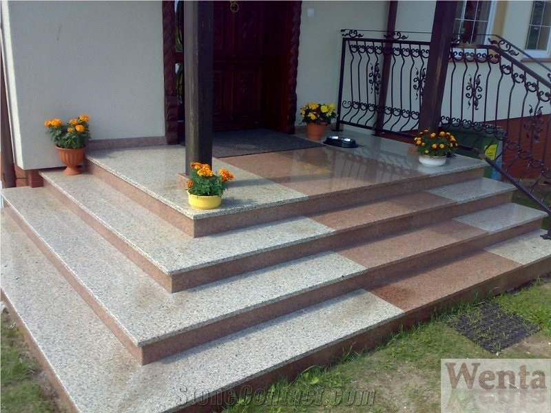 G646 Pink Granite Stairs