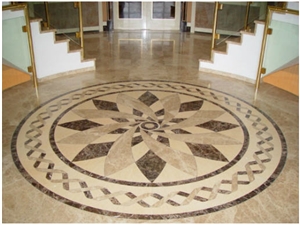 Santa Royal Marble Medallion and Floors, Santa Royal Beige Marble Medallion