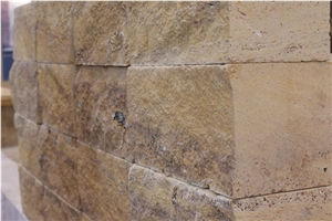 Split Travertine Massive Building Stones, Denizli Beige Travertine Building Stones