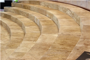 Travertine Massive Steps, Turkey Beige Travertine Steps