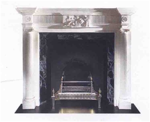 Carved Fireplaces, Afyon White Marble Fireplaces