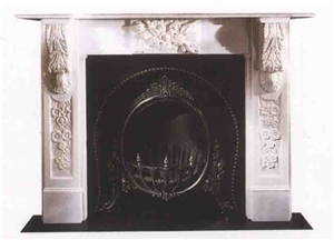 Carved Fireplaces, Afyon White Marble Fireplaces