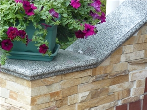 Granite Parapet, Boguslavsky Grey Granite Window Sills, Doors