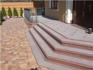 Rosso Carpazi Granite Stairs, Rosso Carpazi Red Granite Stairs