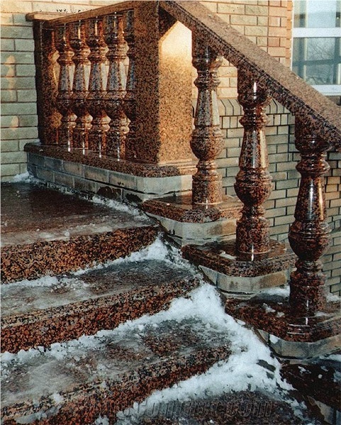 Rosso Santiago Granite Balusters, Rosso Santiago Red Granite Balusters