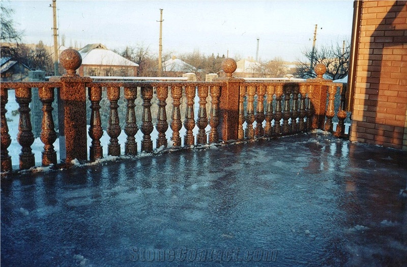 Rosso Santiago Granite Balusters, Rosso Santiago Red Granite Balusters