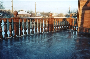 Rosso Santiago Granite Balusters, Rosso Santiago Red Granite Balusters