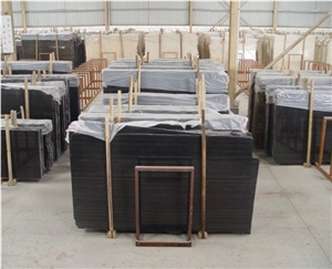 Golden Flower Slabs & Tiles, Black Wooden Marble Slabs & Tiles