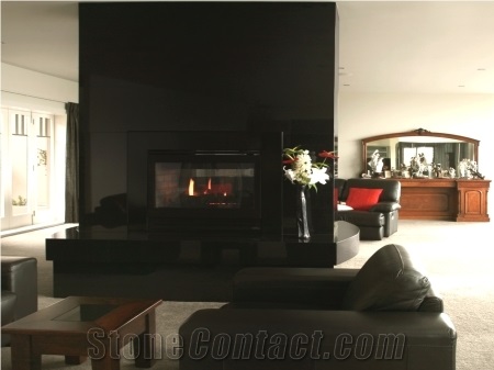 Absolute Black Surround, Hearth and Mantle, Absolute Black Granite Fireplace