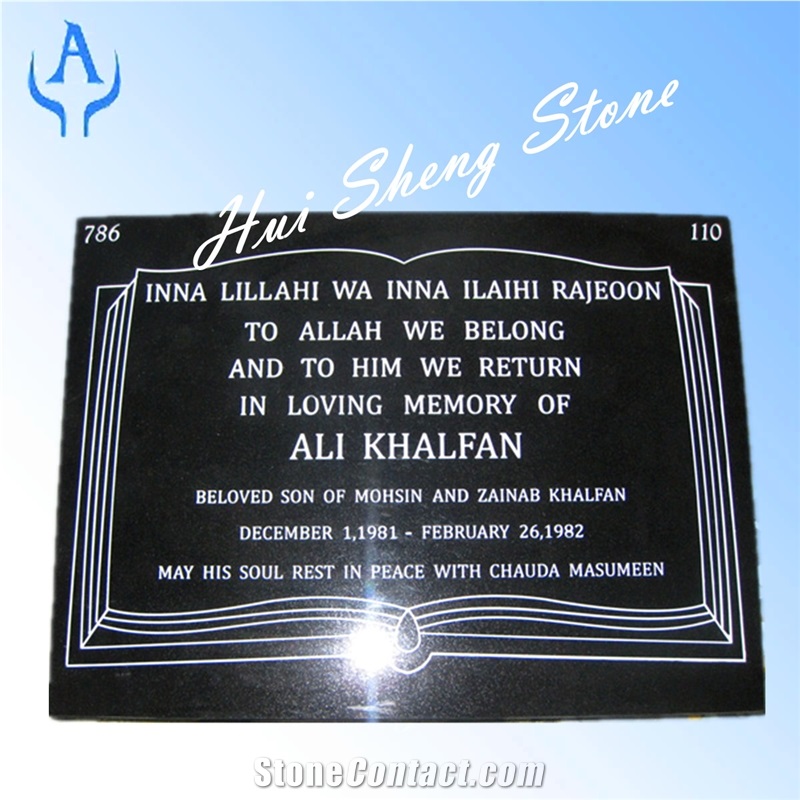 Black Granite Slant Grave Marker