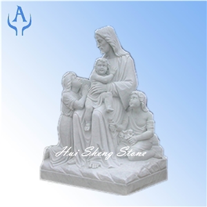 White Granite Garden Sculpture, White Granite