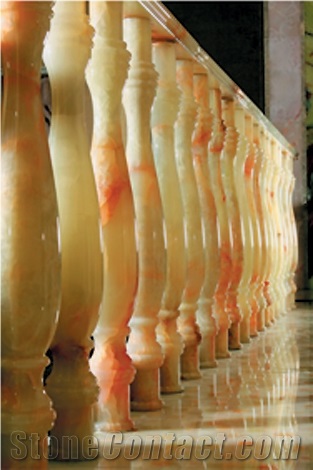 Onyx Balustrade and Railing, White Onyx Balustrade