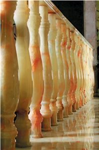 Onyx Balustrade and Railing, White Onyx Balustrade