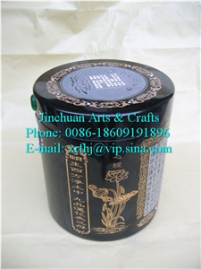 Hei-Hua-Gang Black Granite Cremation Urn