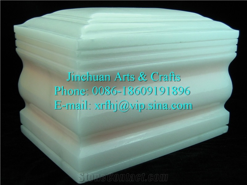 Si-Chuan-Bai White Marble Cremation Urn
