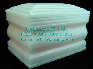 Si-Chuan-Bai White Marble Cremation Urn