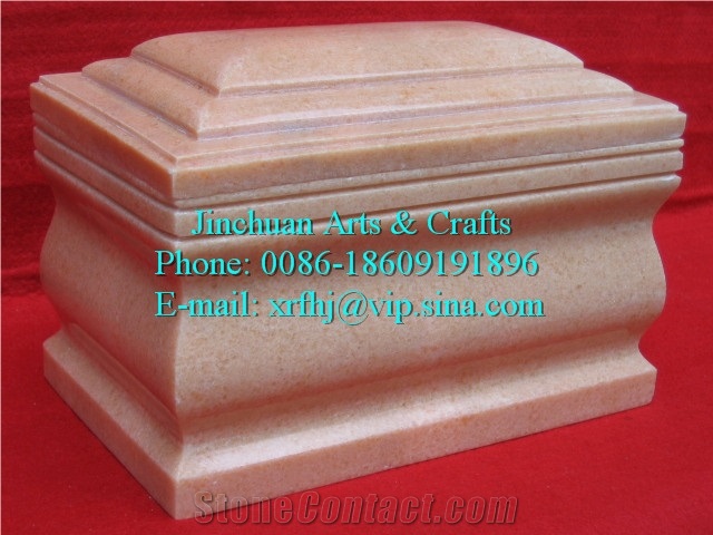 Fu-Rong-Hong Red Marble Cremation Urn