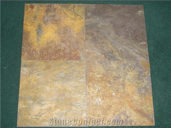 Rusty Slate,China Yellow Slate Slabs & Tiles